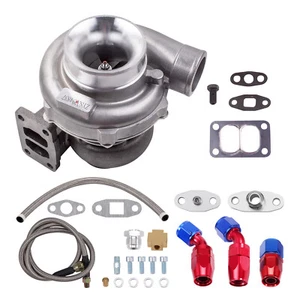 Turbocompresor universal T70 brida T3 con kit de líneas de retorno de alimentación de combustible de aceite 600BHP - Imagen 1 de 11