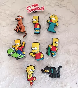 UNIVERSAL STYLE SHOE CHARMS 9 Ct. SET~THE SIMPSONS CARTOON CHARACTERS SKATEBOARD - Picture 1 of 3