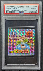 Pokemon 1997 Amada Sticker Collection Kai Venusaur #356Holo Sticker PSA 8 NM-MT - Picture 1 of 3