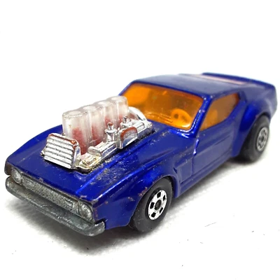 Lesney Matchbox Rolamatics Mustang Piston Popper No.10 1973 Azul Reino Unido Foto 1 de 4