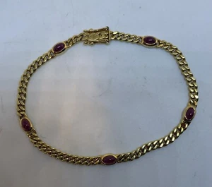 Gold 585 Armband mit 5 Rubine - Bild 1 von 7