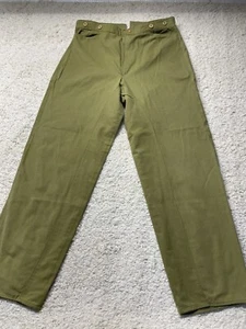 Julz Clothing Armeegrün Knopfleiste Damenhose 35 x 31 Handarbeit EUC - Bild 1 von 8