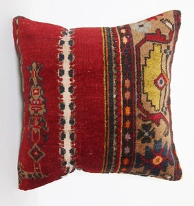 Handmade rug pillow,Throw rug pillow,Bohemian pillow,Turkish rugCushion - Picture 1 of 7