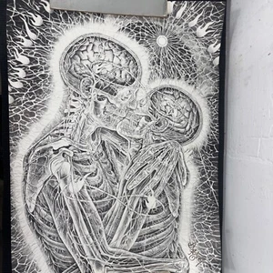 Póster con impresión artística de Alex Grey (Kissing 1983) 1989 30" x 22" y más ver fotos raro - Imagen 1 de 15