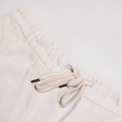 Pantalones Brunello Cucinelli Nuevos con Etiquetas Informales con Cordón Talla 48 (12 EE. UU.) Off White Cuna/Lin Foto 1 de 4