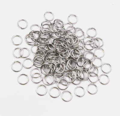 50pcs Sterling Silver Open Metal alloy Jump Rings DIY Jewelry Making Findings - Image 1 of 2