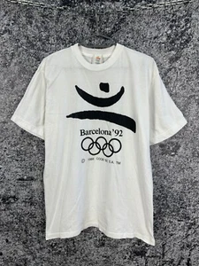 Men’s Barcelona 92 Olympic Games T-Shirt Olympia Big Logo Size L Large - Picture 1 of 9