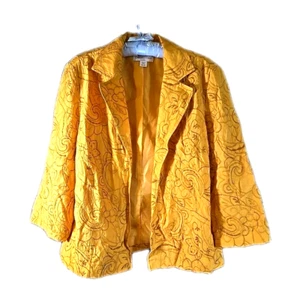 Neu mit Etikett bestickte Jacke Blazer vorne offen Misses Größe 6-8 Small Coldwater Creek - Bild 1 von 12