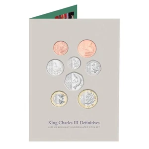 2023 KÖNIG CHARLES DEFINITIVE 8 KURSMÜNZENSATZ BU inkl. LACHS 50p mit PRIVY MARK - Bild 1 von 4