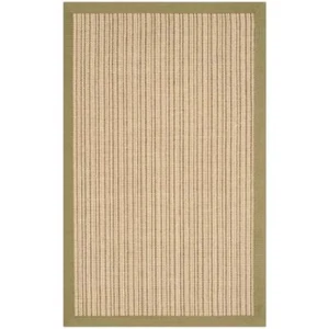 SAFAVIEH Area Rug 3'x5' Imported Sisal Polyester Loomed Indoor Solid Color Green - Picture 1 of 8