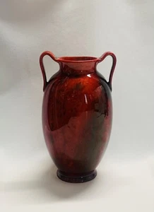 Royal Doulton Flambe Miniature Vase with Handles Signed Fred Moore Monogram - Picture 1 of 7