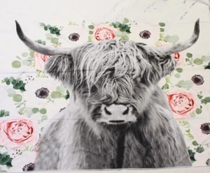 Tapiz Highland Cow 42x62" Ligero Cubierta Colgante de Pared LINDA Floral Guardería - Imagen 1 de 4