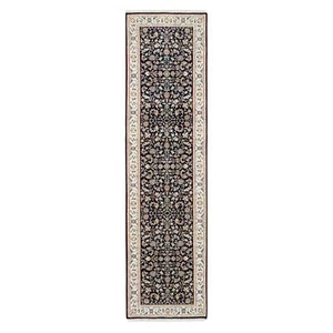 2'8"x10' Midnight Blue Pure Wool Hand Knotted Nain Runner Oriental Rug R63986 - Picture 1 of 8