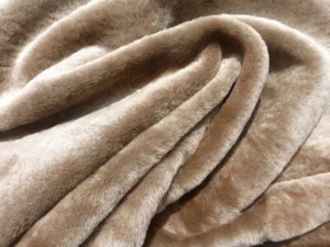 sheepskin shearling leather Ultrathin hide Taupe Brown Super Silky Hair - Picture 1 of 5