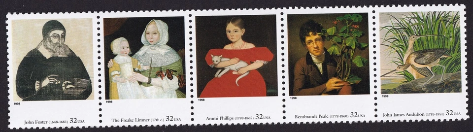 Scott #3236(a-e) American Art Strip Of 5 Stamps - MNH - Image 1 of 1