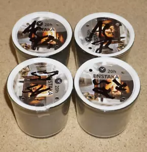 (4 Set) IKEA ENSTAKA Scented Candle Glass Bonfire Grey 20hr | 7cm | 105.044.77 - Picture 1 of 3
