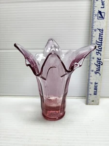 Fenton Art Glass Pink Vase Whimsy End Of Day Employee Take-home Flawless Shape - Picture 1 of 4