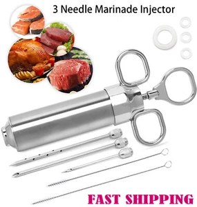 Meat Injector Syringe Kit, with 3 Marinade Injector Needles for BBQ, Turkey US - Picture 1 of 12