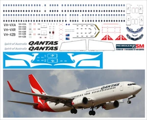 1/144 PAS-DECALCOMANIE Boeing 737-800 OANTAS - Foto 1 di 1