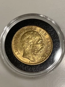 Coin Mark Gold Saxony 10 Mark E 1902 King Albert Better Date . - Picture 1 of 2