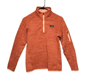 Patagonia Worn Wear Better Sweater 1/4 Zip Salmon Pink Color Kids XL/14 - Picture 1 of 10