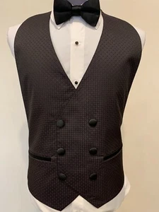 6 Button Double Breasted Geometric Patterned Formal Vest eight different colors - Picture 1 of 22