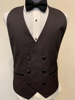 6 Button Double Breasted Geometric Patterned Formal Vest eight different colors  - Image 1 of 4