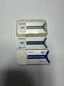Mixed 3 Sandisk & Sony MSAC-M2 Genuine Camera Memory Stick Duo Adaptor / Adapter - Picture 1 of 2
