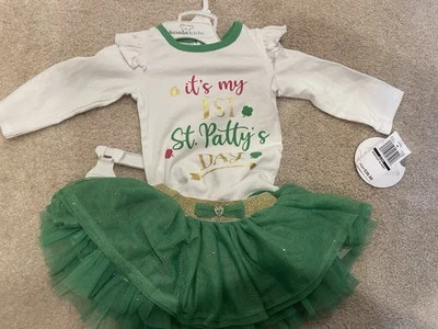 NEW NWT Koala Kids Baby Girl 1st St. Patrick's Day Tutu Outfit SZ0-3M  $26 - Изображение 1 из 2
