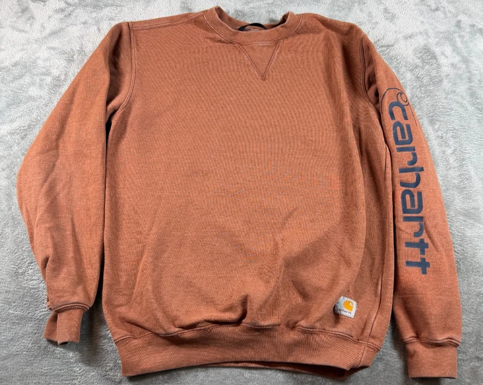 Carhartt Sleeve Logo Crewneck Sweatshirt Loose Fit Rust S - Image 1 of 4