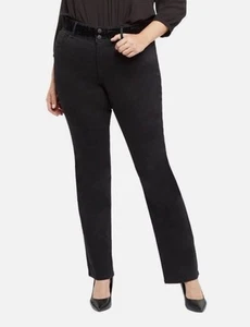 NYDJ Not Your Daughters Jeans schwarz Samt Taille Marilyn gerade Hose Größe 18W - Bild 1 von 5