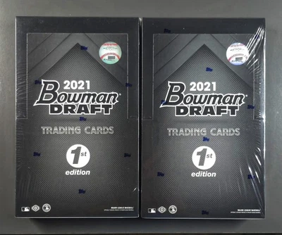 2021 BOWMAN DRAFT 1st Edition Baseball Factory Sealed Hobby 2 Box Lot - Image 1 of 2