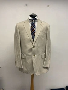 M&S COLLEZIONE BLAZER SILK LINEN BEIGE 42R BNWOT (0509) - Picture 1 of 7