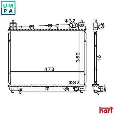 RADIATOR ENGINE COOLING 606 456 FOR TOYOTA 2NZ-FE 1.3L 1NZ-FE 1.5L 4cyl YARIS - Image 1 of 4