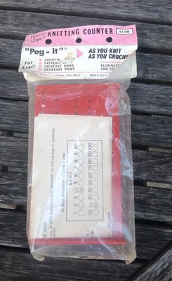 Susan Bates Peg-it вязальный счетчик винтажный запечатанный в оригинальной упаковке новый - Изображение 1 из 4