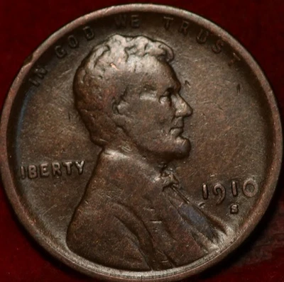 1910-S San Francisco Mint Copper Lincoln Wheat Cent - Image 1 of 2