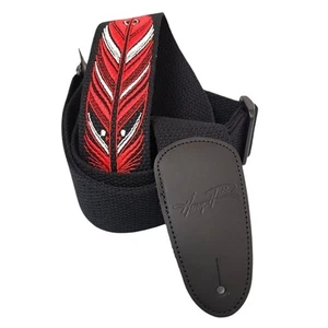Henry Heller Feather Guitar Strap David Hale Black HDH-01 Bass Cotton Design - Picture 1 of 8