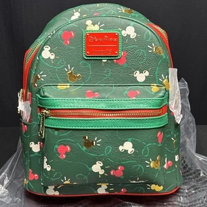 Mini mochila Loungefly Disney Parks Mickey Mouse AOP luces navideñas - Imagen 1 de 13