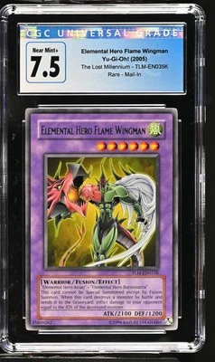 CGC 7.5 - 2005 Yu-Gi-Oh! Tlm-En035K Elemental Hero Flame Wingman Mail In Redempt - Image 1 of 2