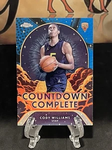 2024-25 Topps Chrome Cody Williams RC Blue Basketball Countdown Complete Jazz - Bild 1 von 3