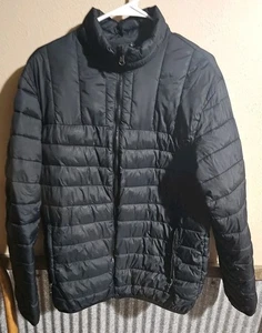 Mens Puffer Black Jacket Swiss Tech Packable Size Medium - Picture 1 of 9