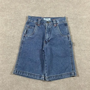 Vintage Y2K Sonoma Utility Jean Shorts Boys Size 8 23W Blue Denim Carpenter - Picture 1 of 13