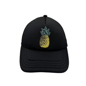 Volcom Hat Cap Snap Back Trucker Black Pineapple Graphic Mesh Mens Surf Skate - Picture 1 of 5