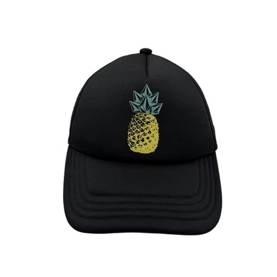 Volcom Hat Cap Snap Back Trucker Black Pineapple Graphic Mesh Mens Surf Skate - Image 1 of 4