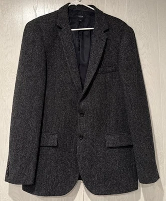 J Crew Ludlow English Yorkshire Tweed By Moon Jacket Herringbone Gray Blazer 44L - Image 1 of 4