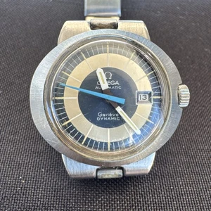 Omega Dynamic Geneve 30 mm argento quadrante data strumento.102 orologio da polso automatico non funzionante - Foto 1 di 5