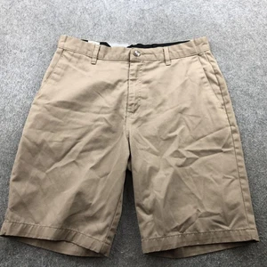Volcom Shorts Mens 33 Khaki Chino Flat Front Casual Stone Logo Back Pocket Skate - Picture 1 of 11
