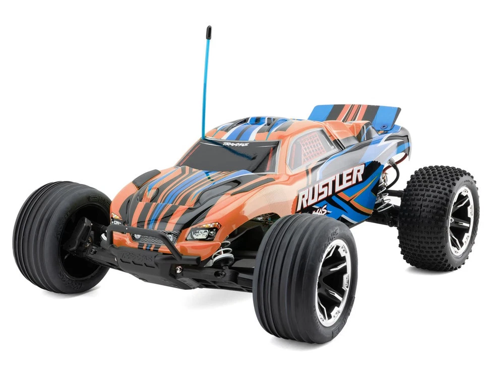 Traxxas 37254-8-ORNG - Rustler HD 1/10 2WD Stadium Truck RTR Combo Orange