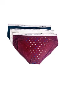 NWT Tommy Hilfiger. Sz M. 3 Pack.  Cotton and Lace Bikini. Multi. MRSP $33.00 - Picture 1 of 12