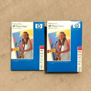 HP Premium Plus Photo Paper, 4 x 6 Inch high gloss 100 & 20 Sheets Q5431A Q1977A - Picture 1 of 5